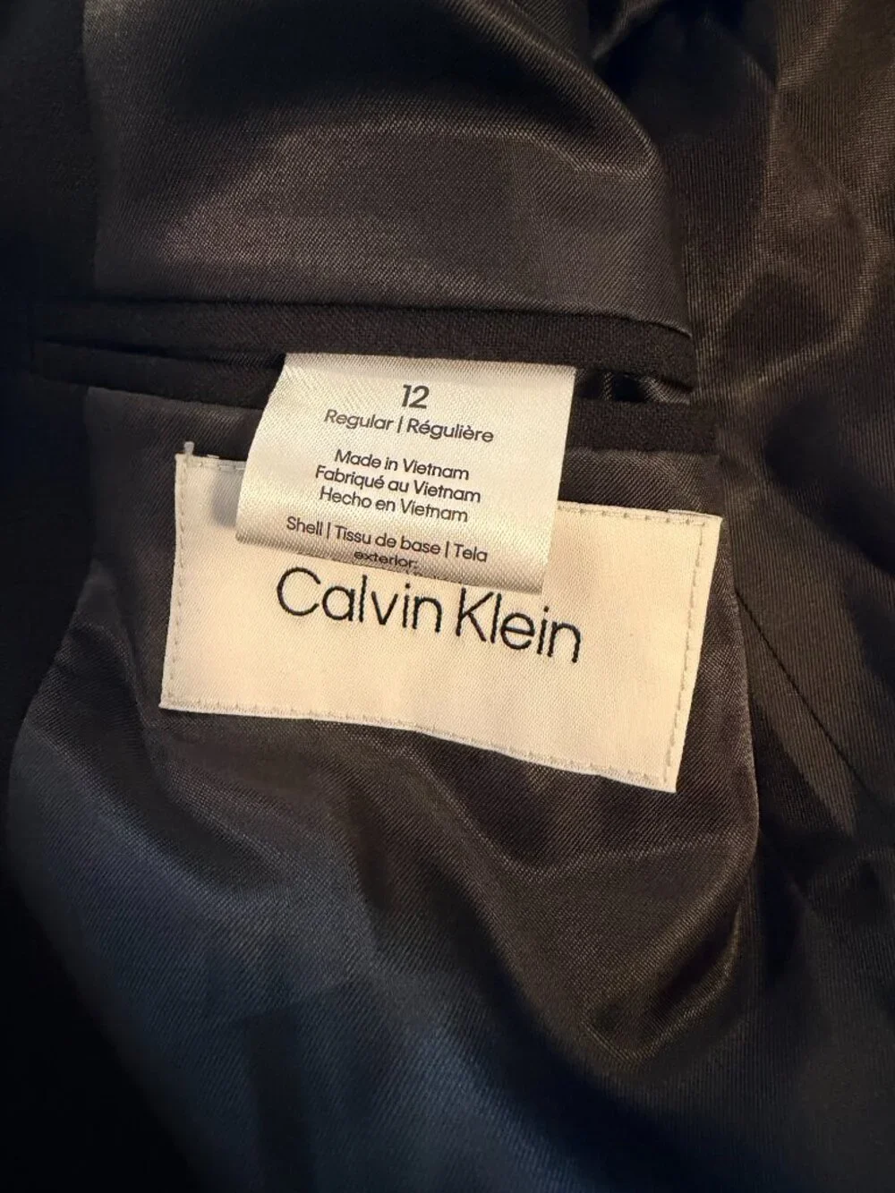 Calvin Klein Boys Size 12 Black Wool Blend Blazer Dress Jacket EUC